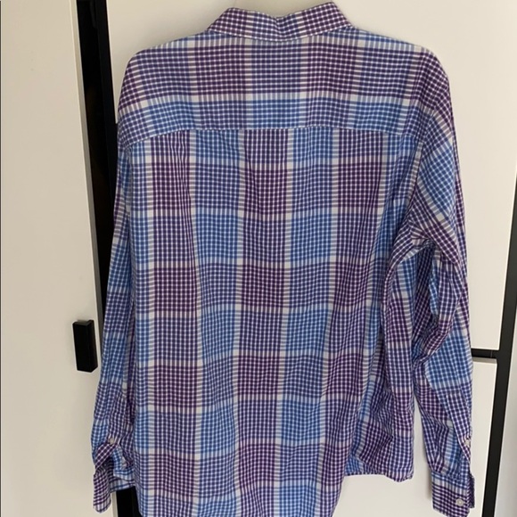 Michael Kors Blue and Purple Button Down Large - Picture 3 of 3